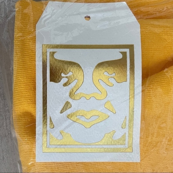 🌺 Obey Big Mood Bright Yellow Graphic Retro Boxy Fit Print Tee NWT - Picture 4 of 7